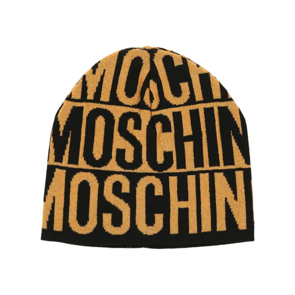 Moschino Allover Logo Intarsia Beanie Multi Womens